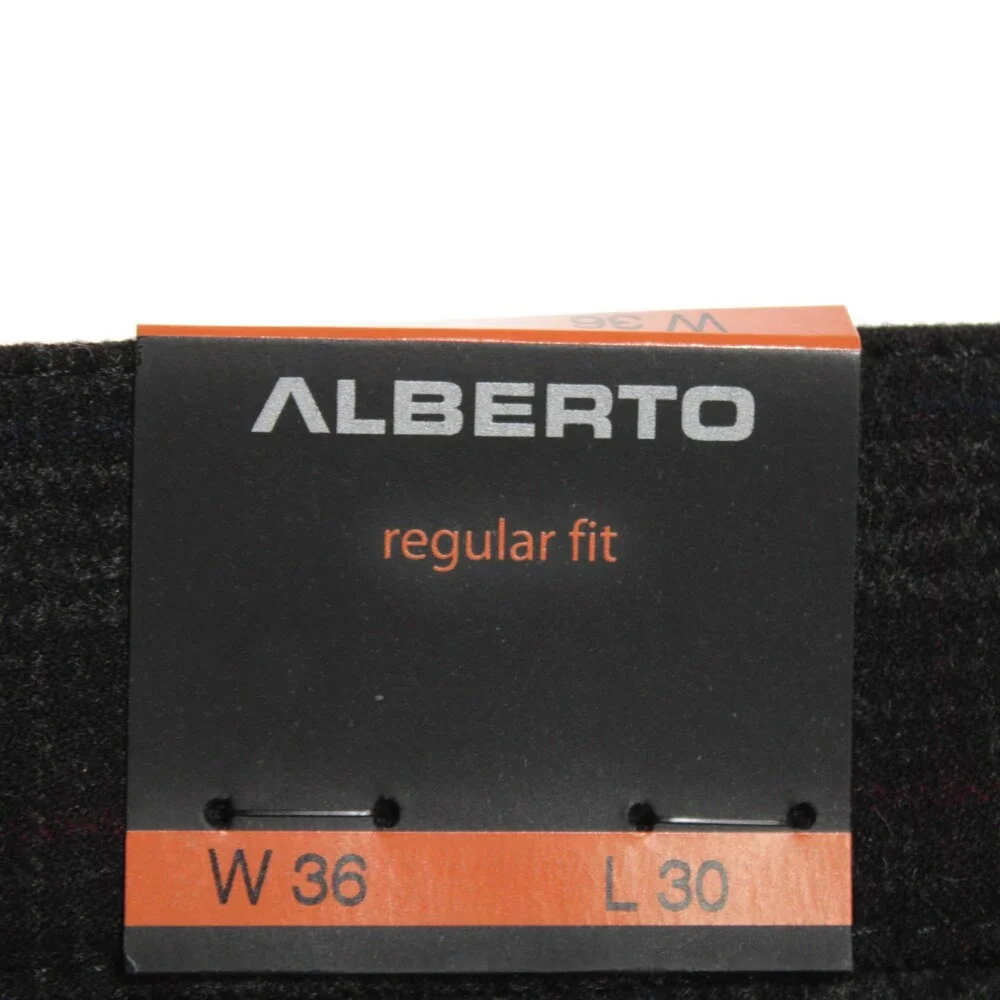 Alberto NWT Pleated Soft Check Chinos / Casual Pants Size 36 US Gray Polyester